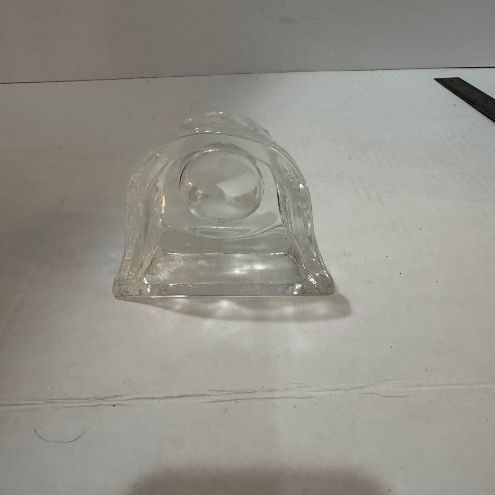 Vintage Frosted Glass Crescent Man in the Moon Star Votive Candle Holder Y2K 90s - Picture 6 of 10
